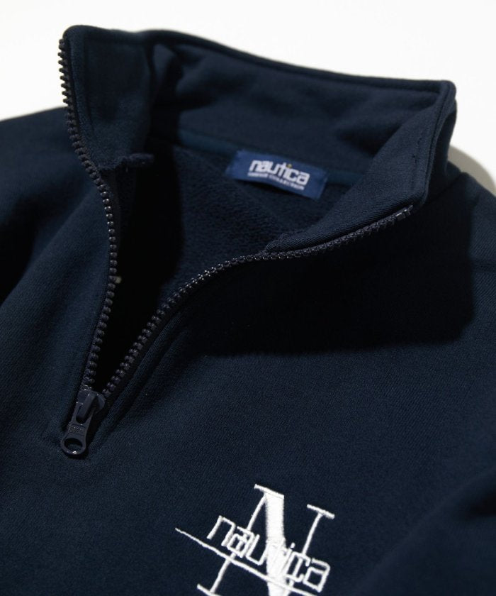 NAUTICA JAPAN Back Embroidery Logo Cadet Collar Sweatshirt