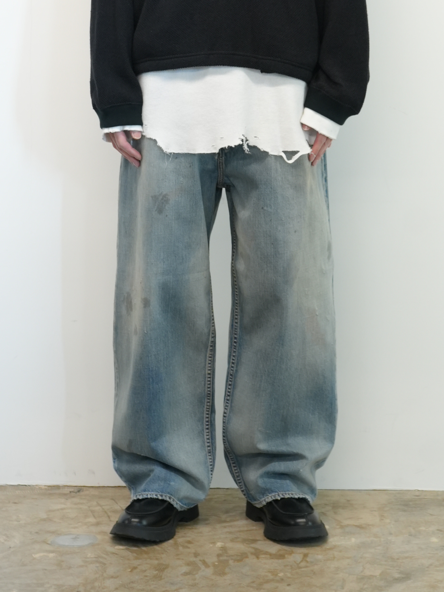 ANCELLM AGING STRAIGHT 5P DENIM PANTS
