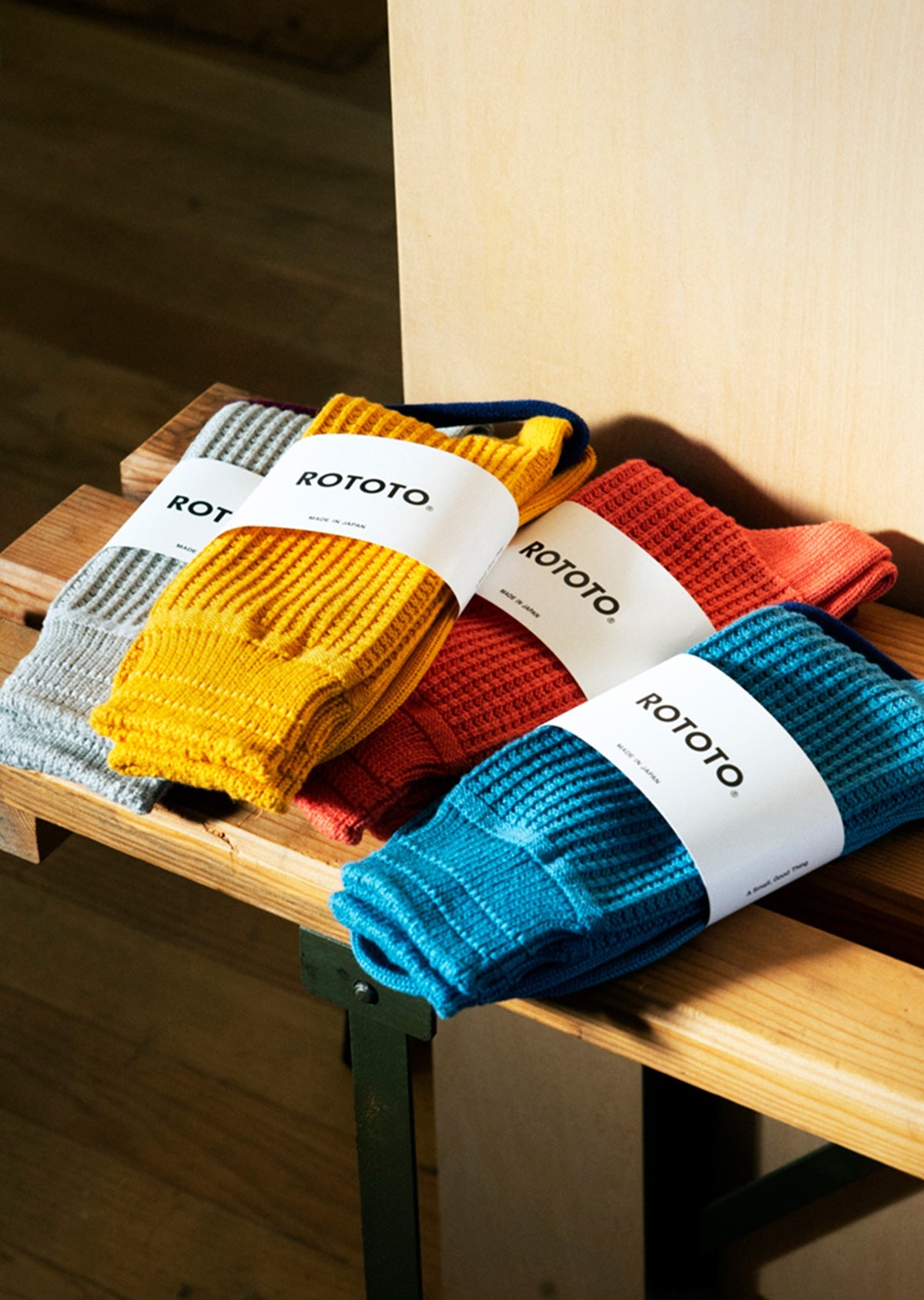 RoToTo COTTON WAFFLE CREW SOCK