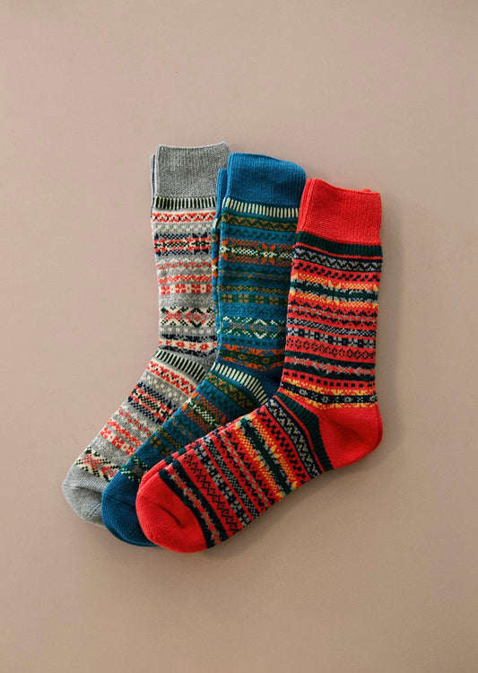 RoToTo JACQUARD CREW SOCKS ”FAIRISLE”