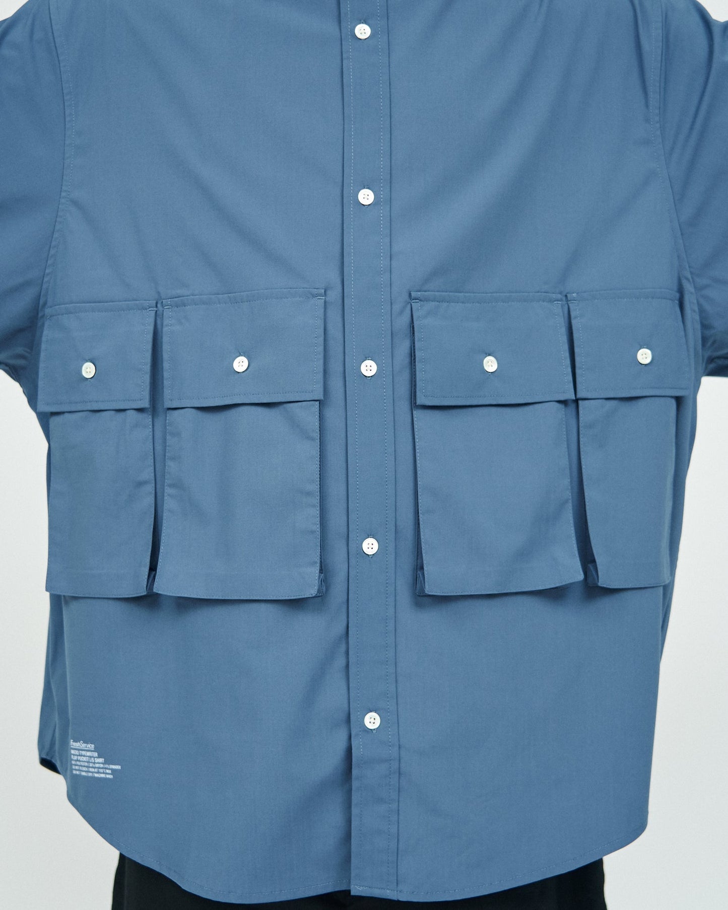 FreshService MICRO TYPEWRITER FLAP POCKET L/S SHIRT