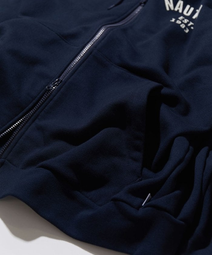 NAUTICA JAPAN Felt Patch Arch Logo Full Zip Sweat Hoodie