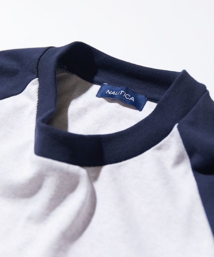 NAUTICA JAPAN Felt Patch Arch Logo Raglan Tee