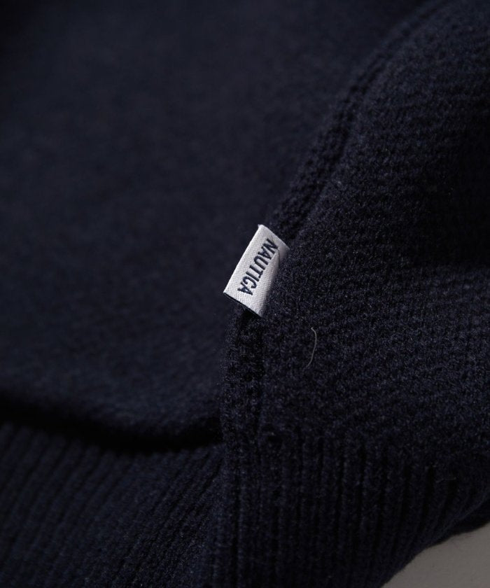 NAUTICA JAPAN Felt Patch Arch Logo V-neck Cardigan