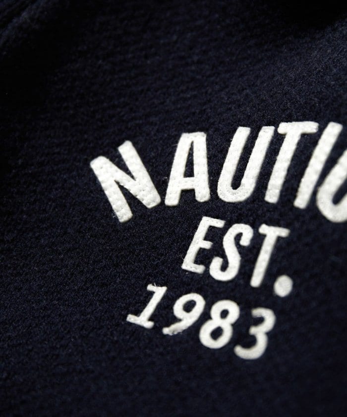 NAUTICA JAPAN Felt Patch Arch Logo V-neck Cardigan