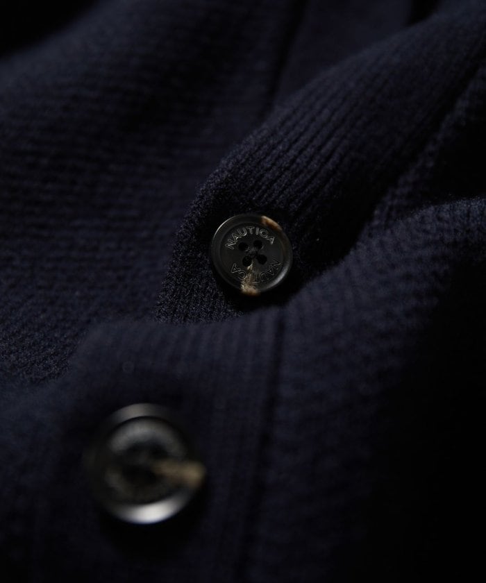 NAUTICA JAPAN Felt Patch Arch Logo V-neck Cardigan