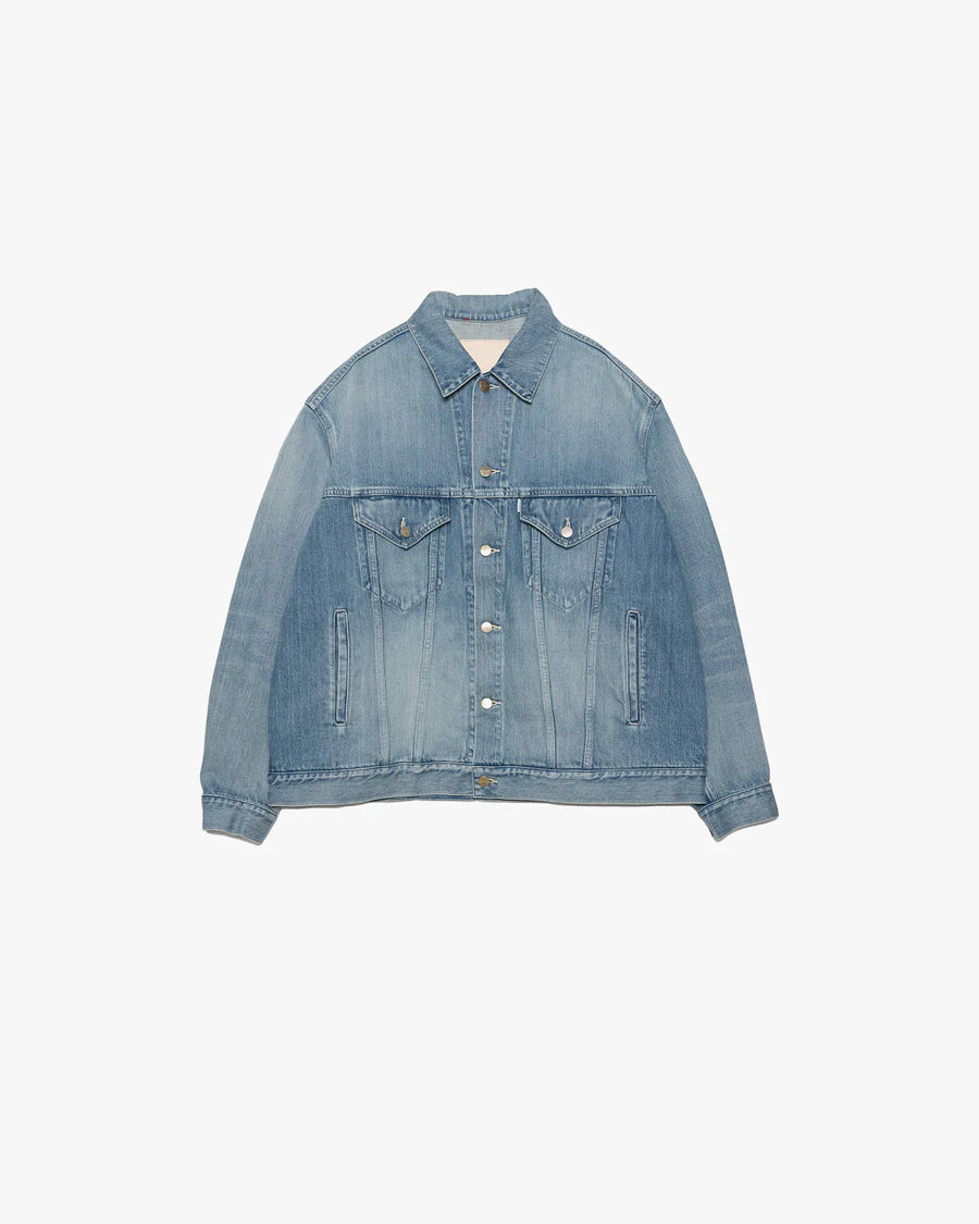 ジャケット・アウター Graphpaper SELVAGE DENIM TRUCKER JACKET Graphpaper Selvage Denim Trucker Jacket - Light Fade