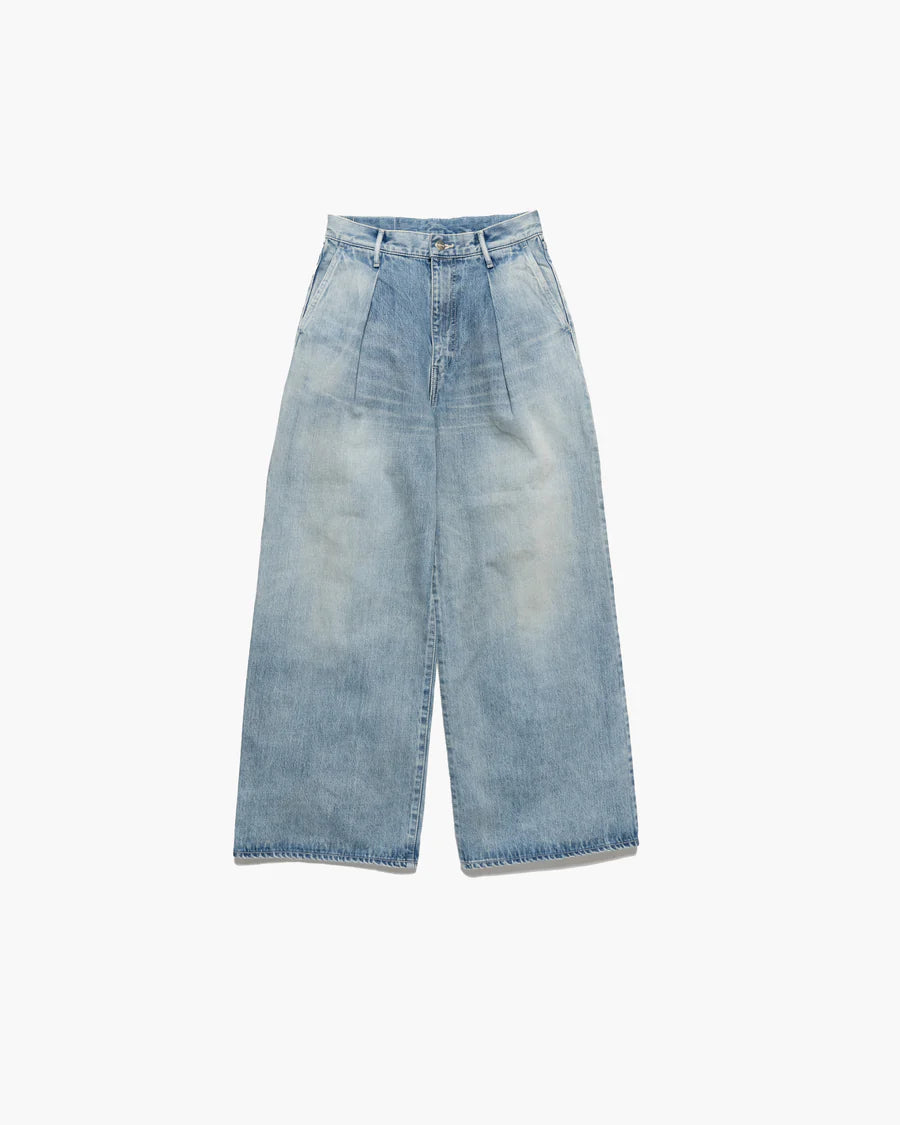 Graphpaper Selvage Denim Two Tuck Wide Pants - LIGHT FADE Graphpaper Selvage Denim Two Tuck Wide Pants - LIGHT FADE