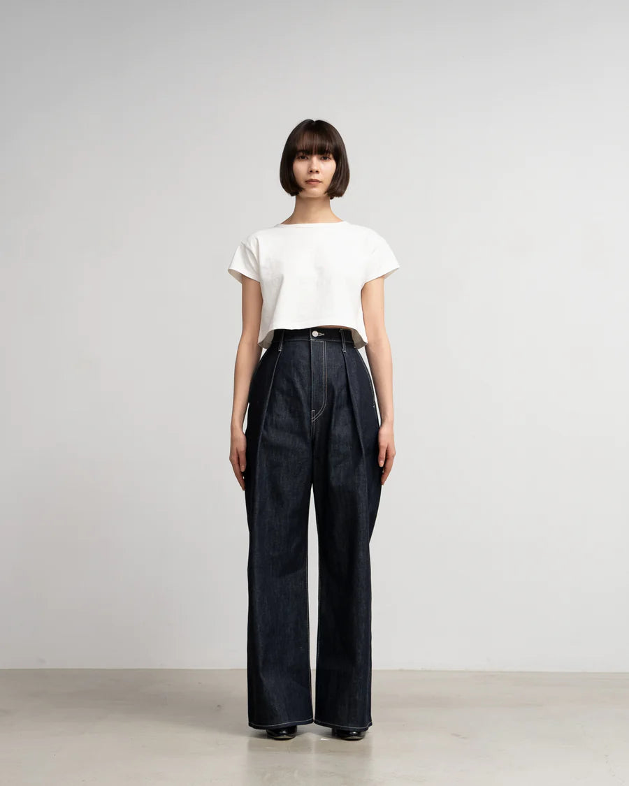 Graphpaper Selvage Denim Two Tuck Wide Pants - RIGID