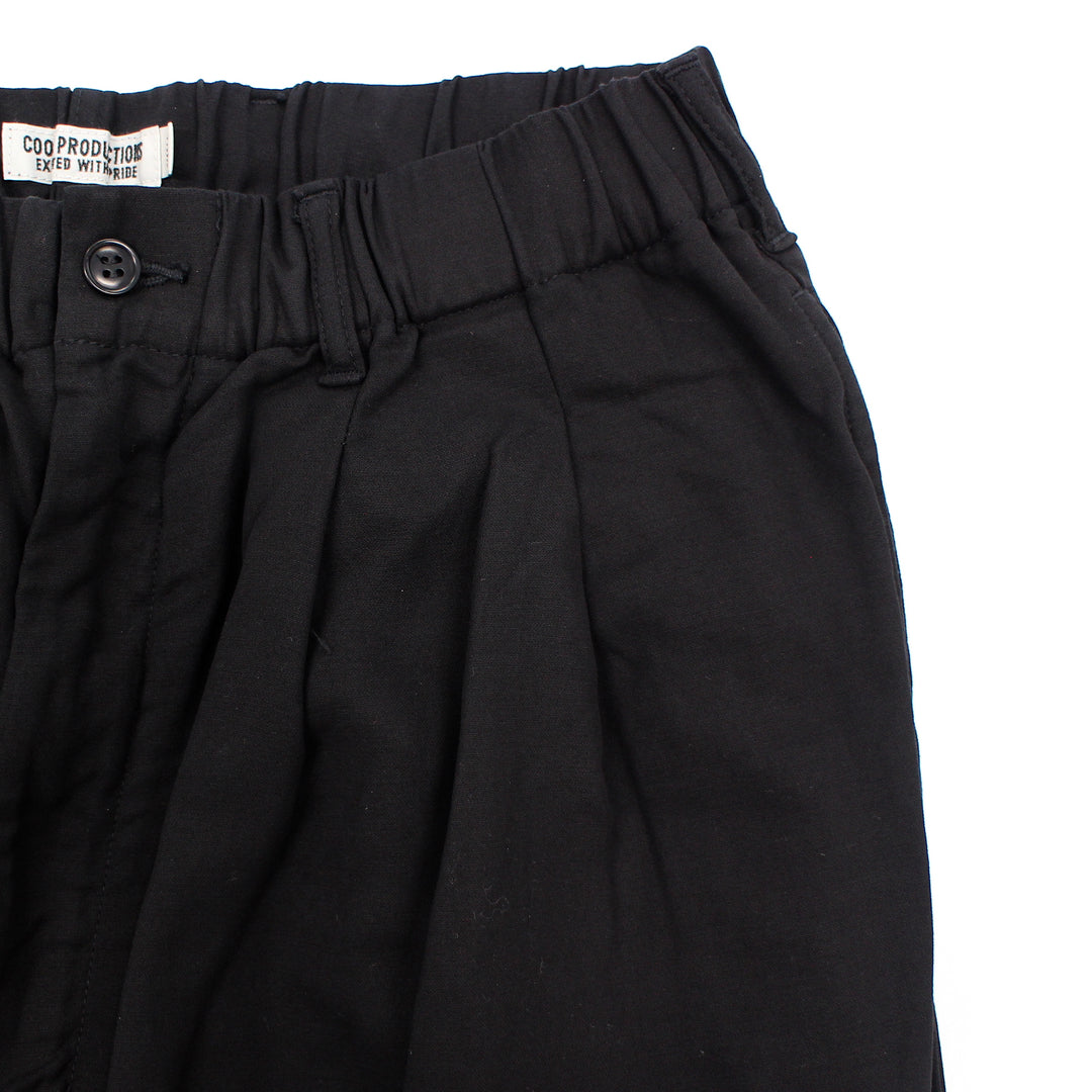 COOTIE PRODUCTIONS GARMENT DYED DOUBLE CLOTH 2 TUCK WIDE EASY TROUSERS
