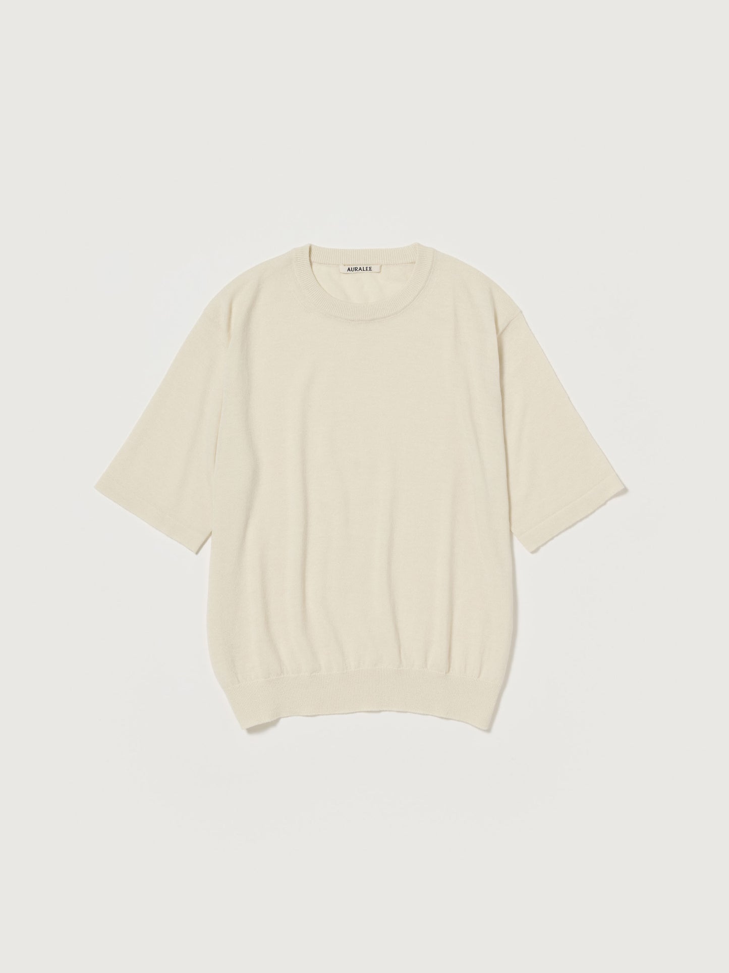 AURALEE HARD TWIST CASHMERE KNIT TEE