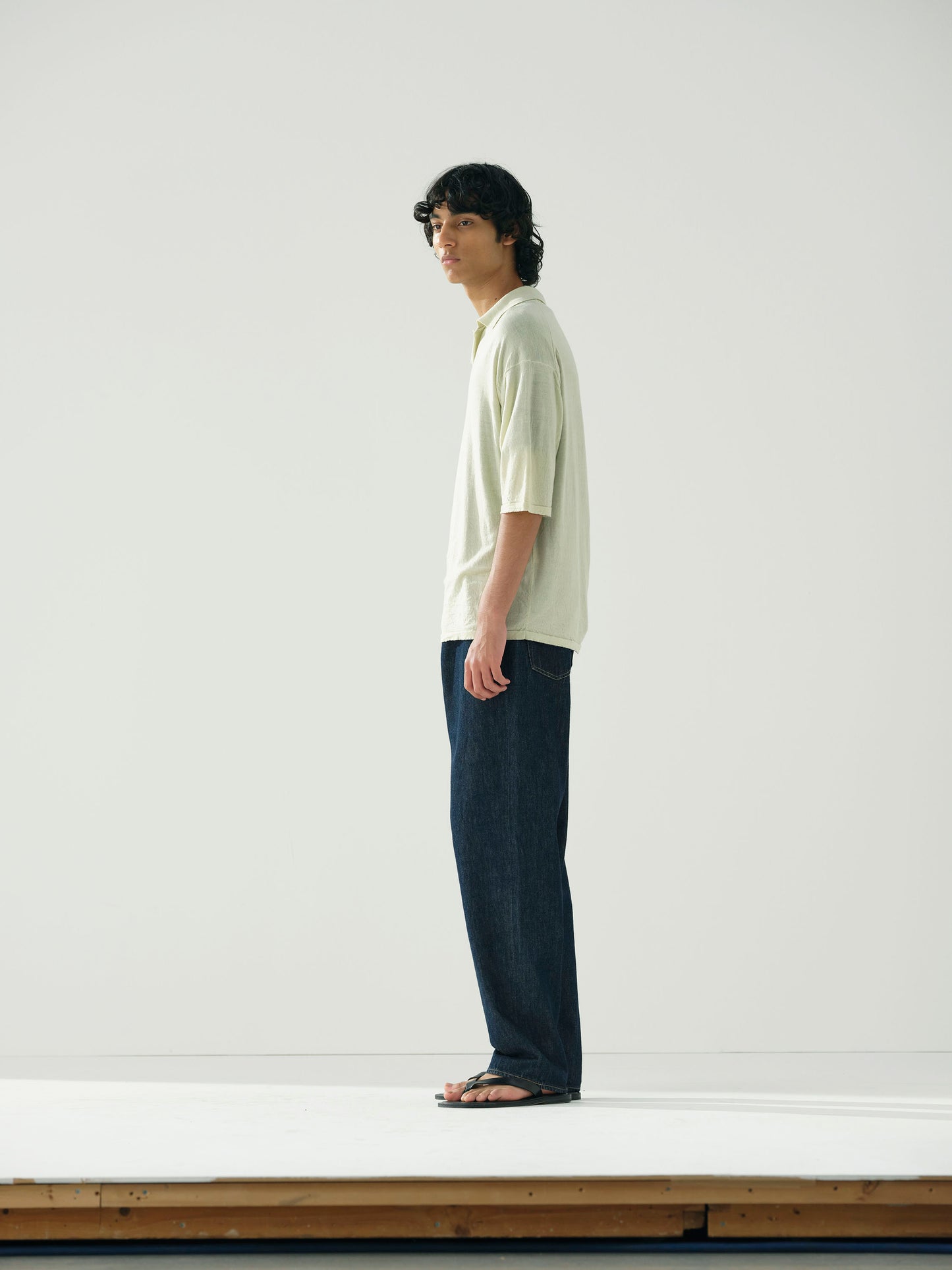 AURALEE HARD TWIST DENIM WIDE PANTS