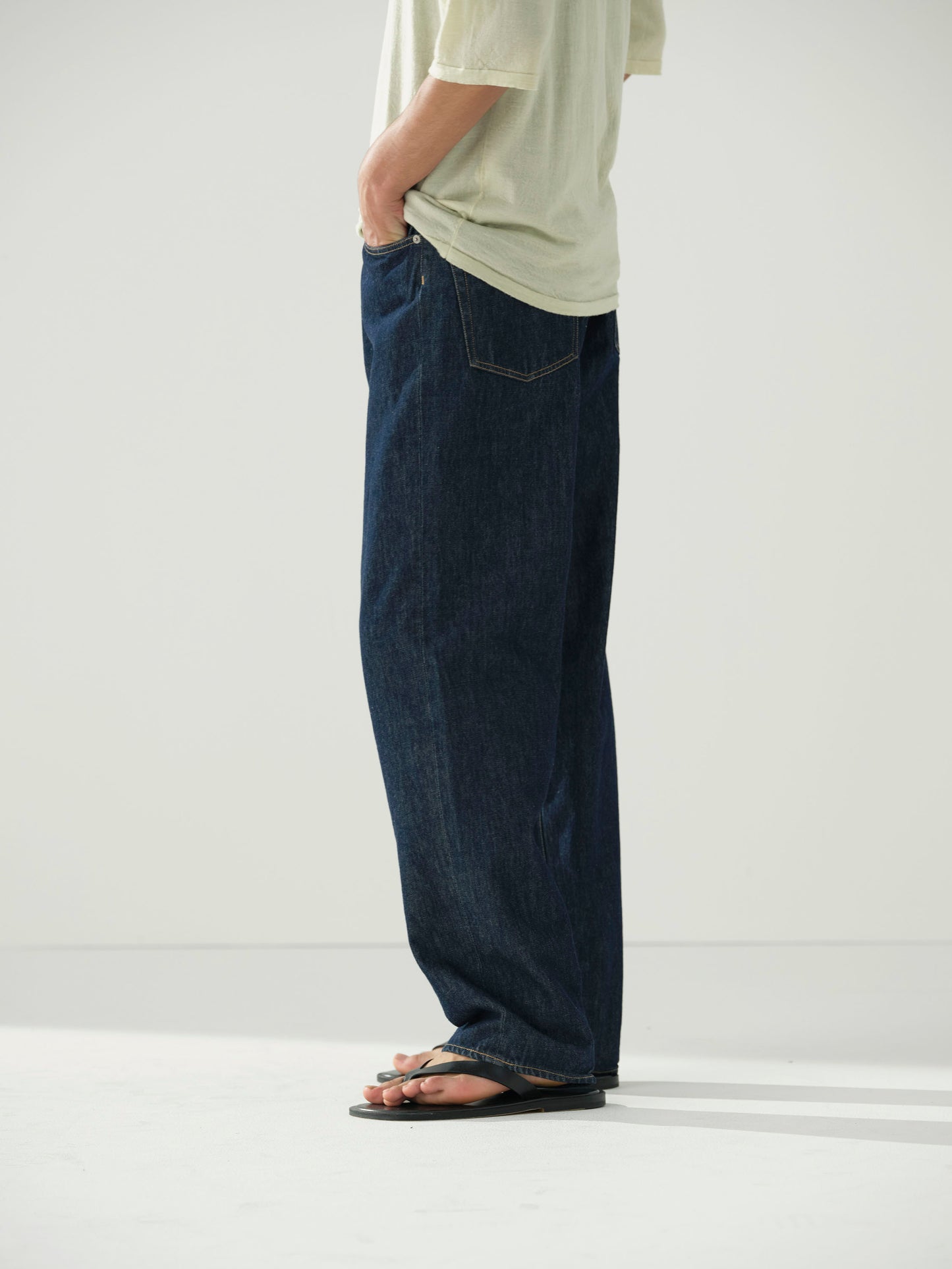 AURALEE HARD TWIST DENIM WIDE PANTS