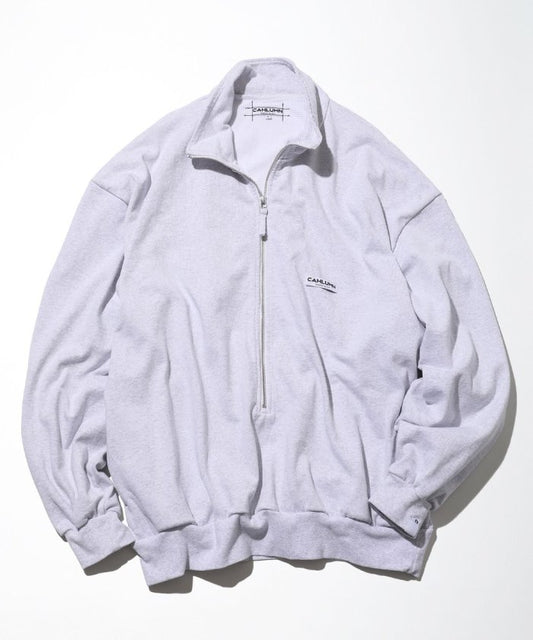 CAHLUMN Heavy Weight Jersey Thermal Lined 3/4 Zip Cadet Collar Shirt