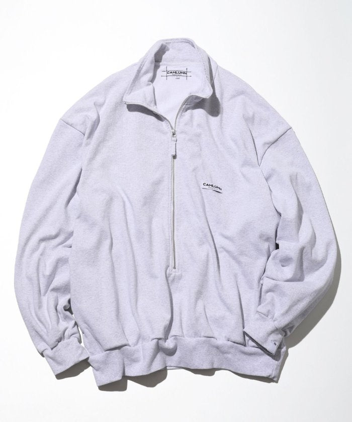 CAHLUMN Heavy Weight Jersey Thermal Lined 3/4 Zip Cadet Collar Shirt