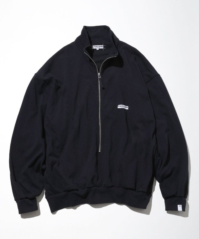 CAHLUMN Heavy Weight Jersey Thermal Lined 3/4 Zip Cadet Collar Shirt
