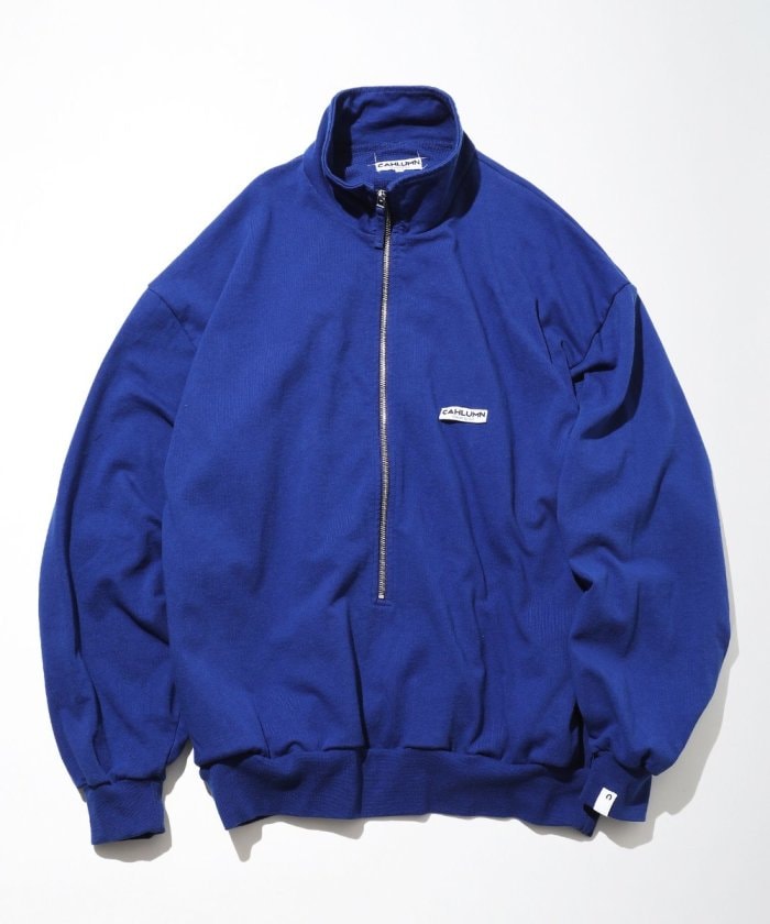 CAHLUMN Heavy Weight Jersey Thermal Lined 3/4 Zip Cadet Collar Shirt