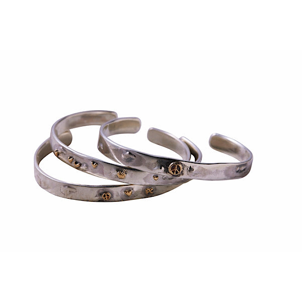 Porter Classic SILVER BANGLE W/GOLD CHARM