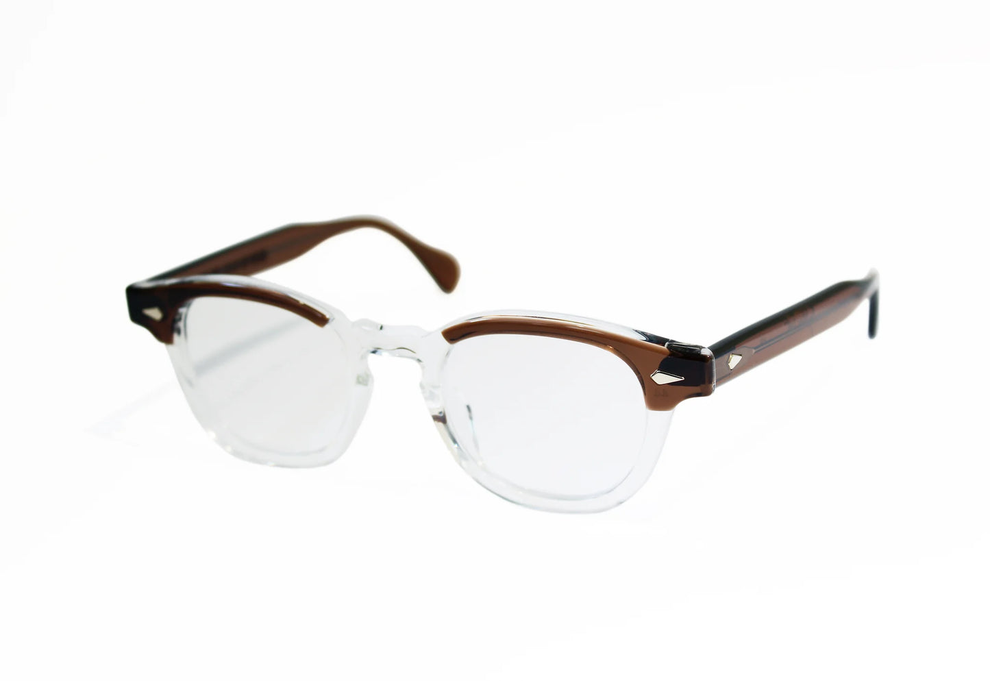 JULIUS TART OPTICAL AR Eyeglass Frame Brown Crystal Brow