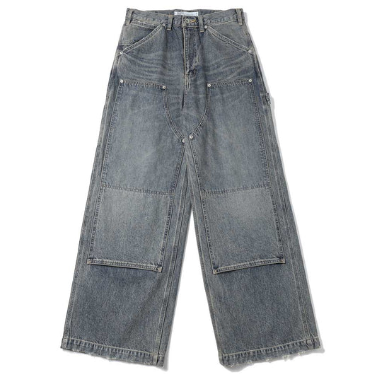 DAIRIKU Vintage Washed Painter Denim Wide Pants