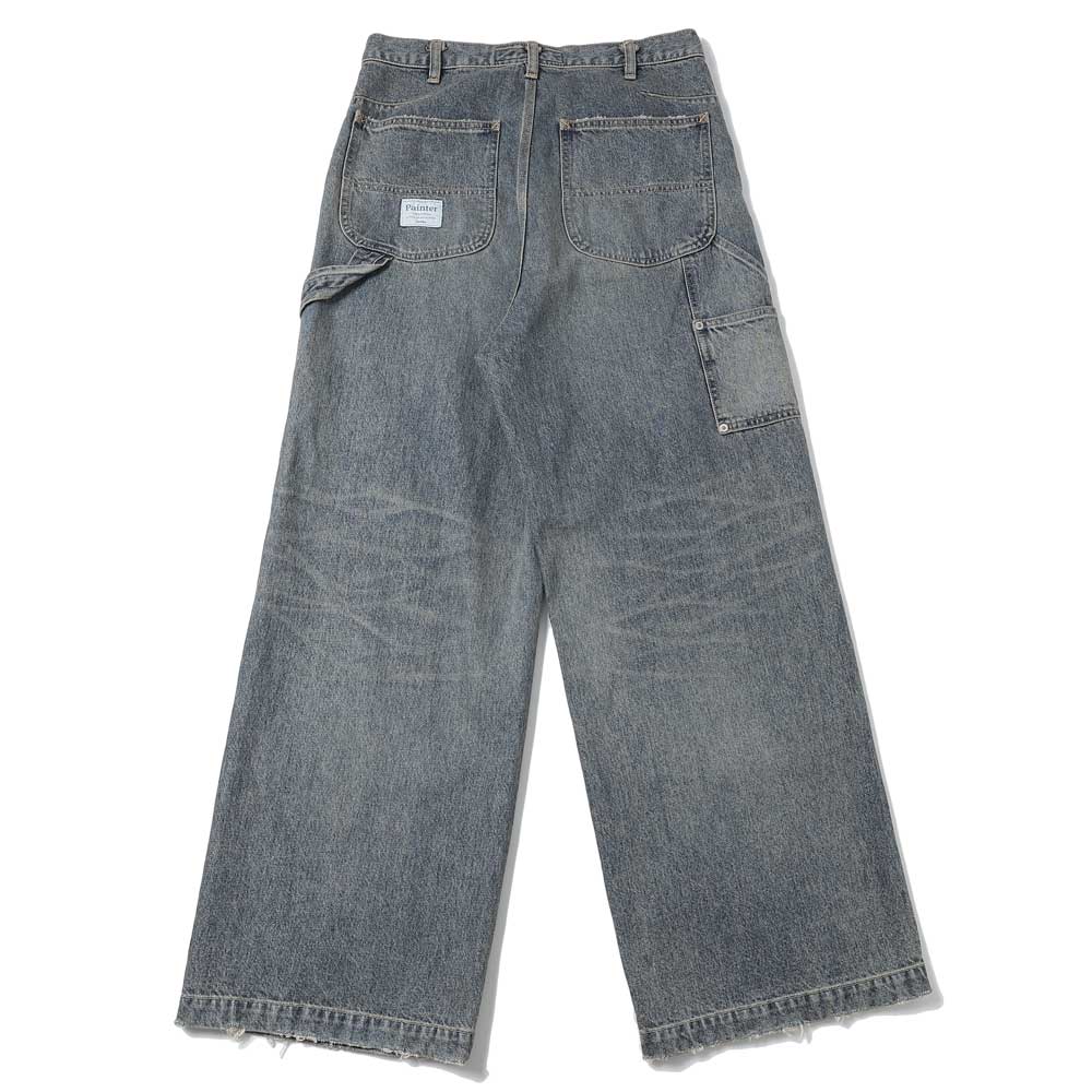 DAIRIKU Vintage Washed Painter Denim Wide Pants