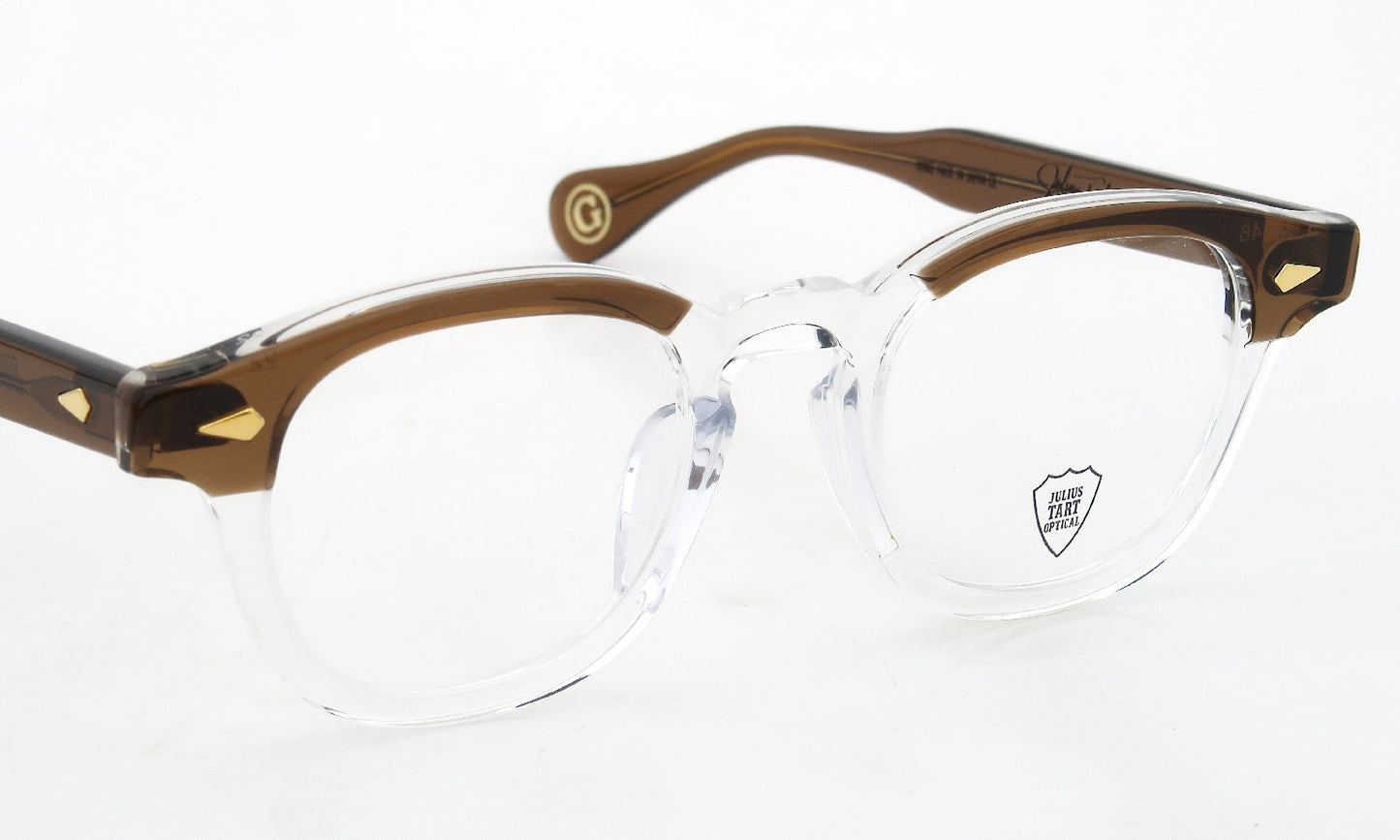 JULIUS TART OPTICAL AR Gold Edition Eyeglass Frame Red Brown Brow