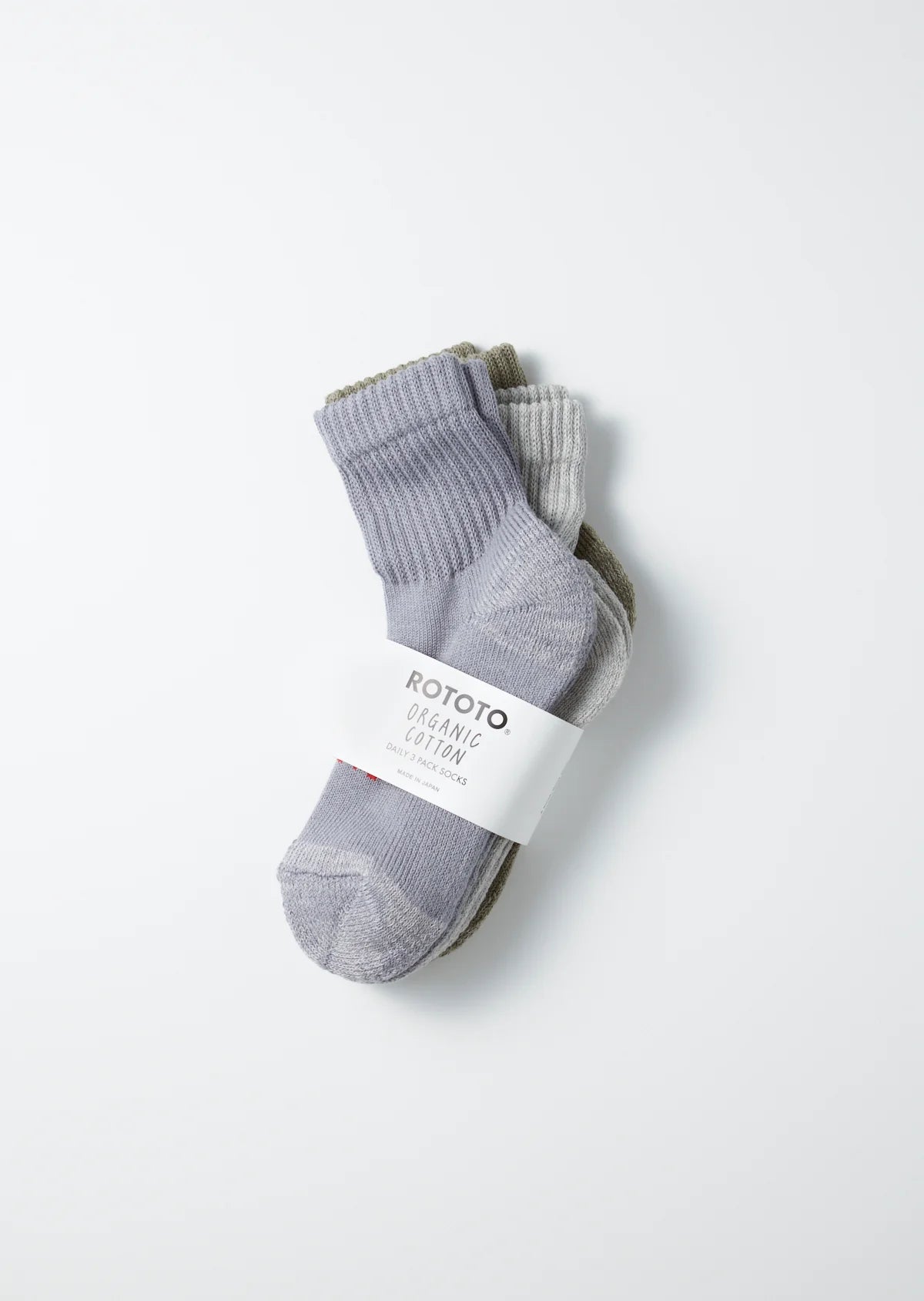 RoToTo ORGANIC DAILY 3 PACK MINI CREW SOCKS