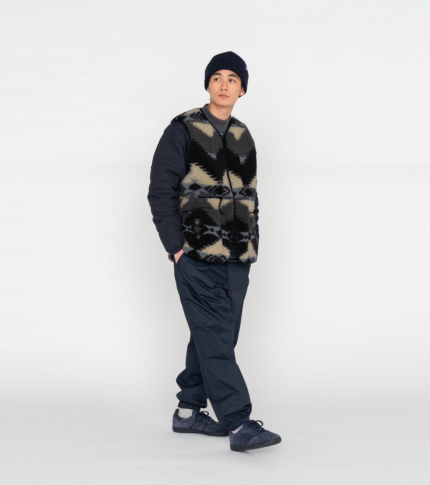 THE NORTH FACE PURPLE LABEL NP Wool Boa WINDSTOPPER Field Vest