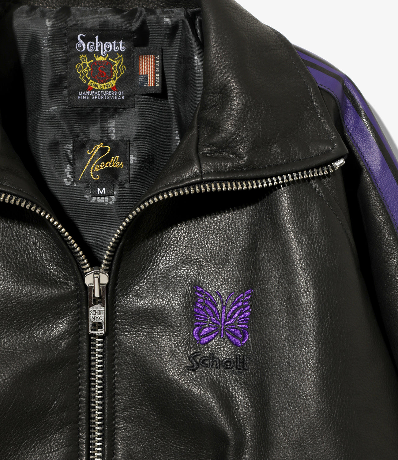 NEEDLES X Schott Track Jacket - Cowhide Leather