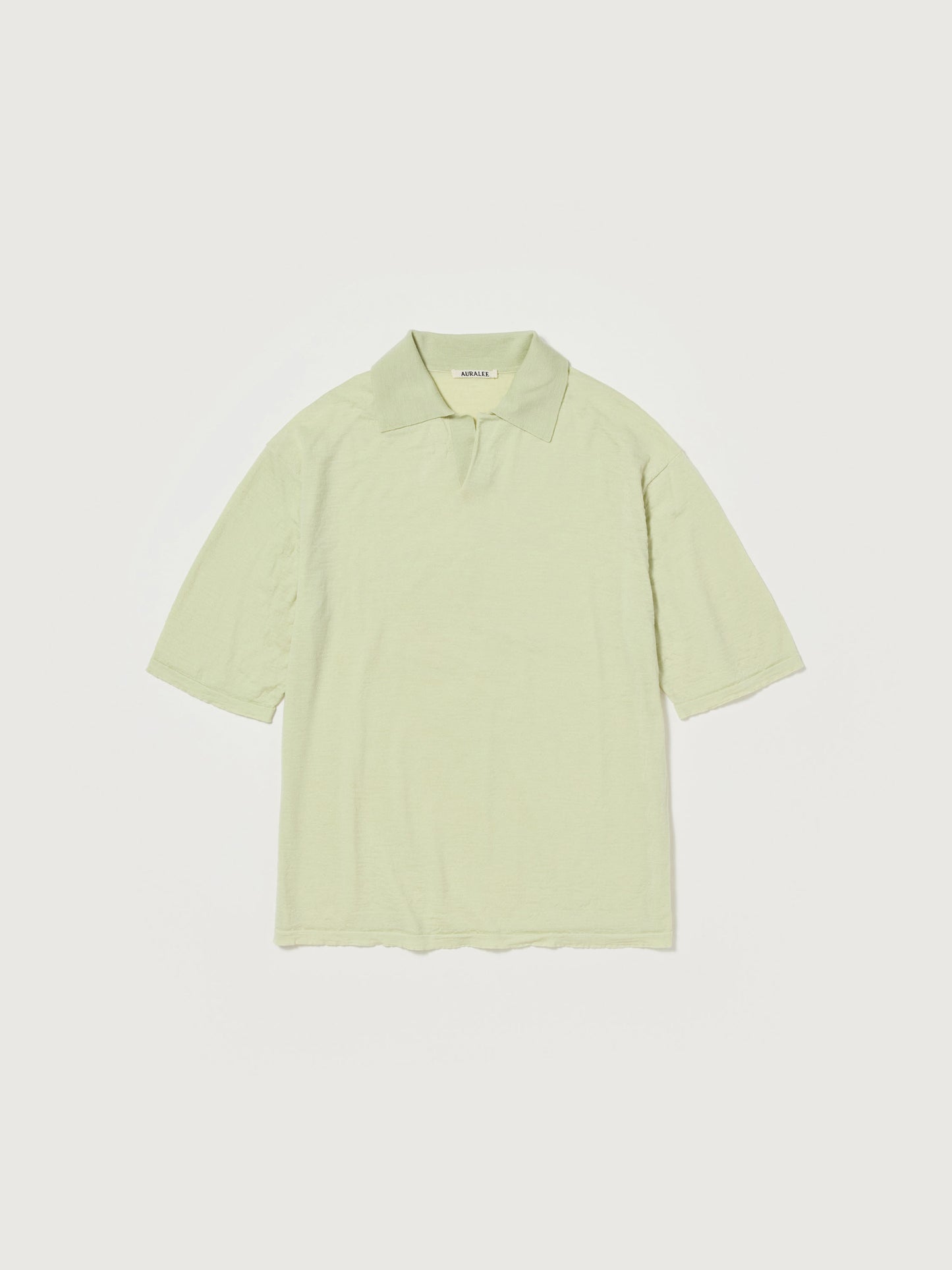 AURALEE PRODUCT DYED WOOL KNIT POLO