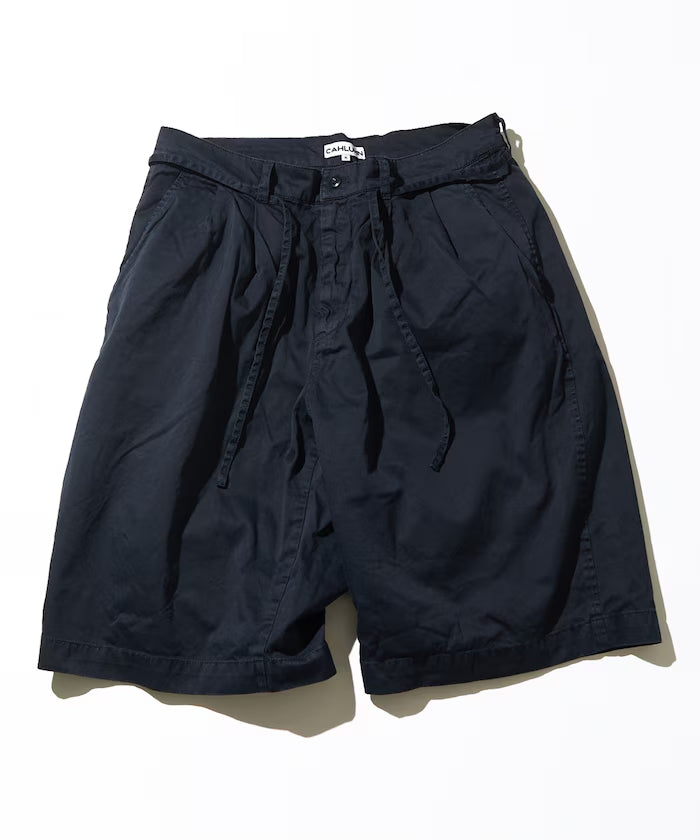 CAHLUMN Extra Long Staple Organic Cotton 2 Tuck Chino Shorts