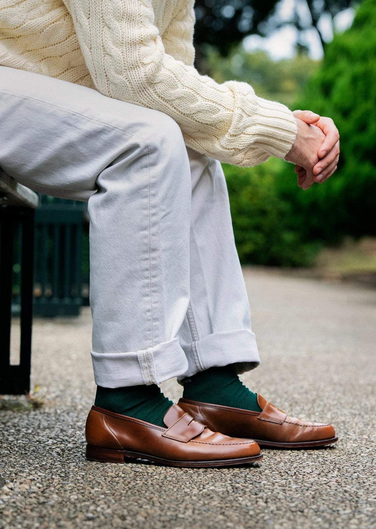 RoToTo ORGANIC COTTON & RECYCLE POLYESTER RIBBED CREW SOCKS