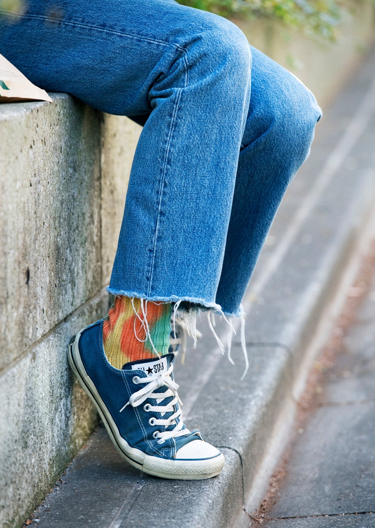RoToTo CHUNKY RIBBED CREW SOCKS ”TIE DYE”