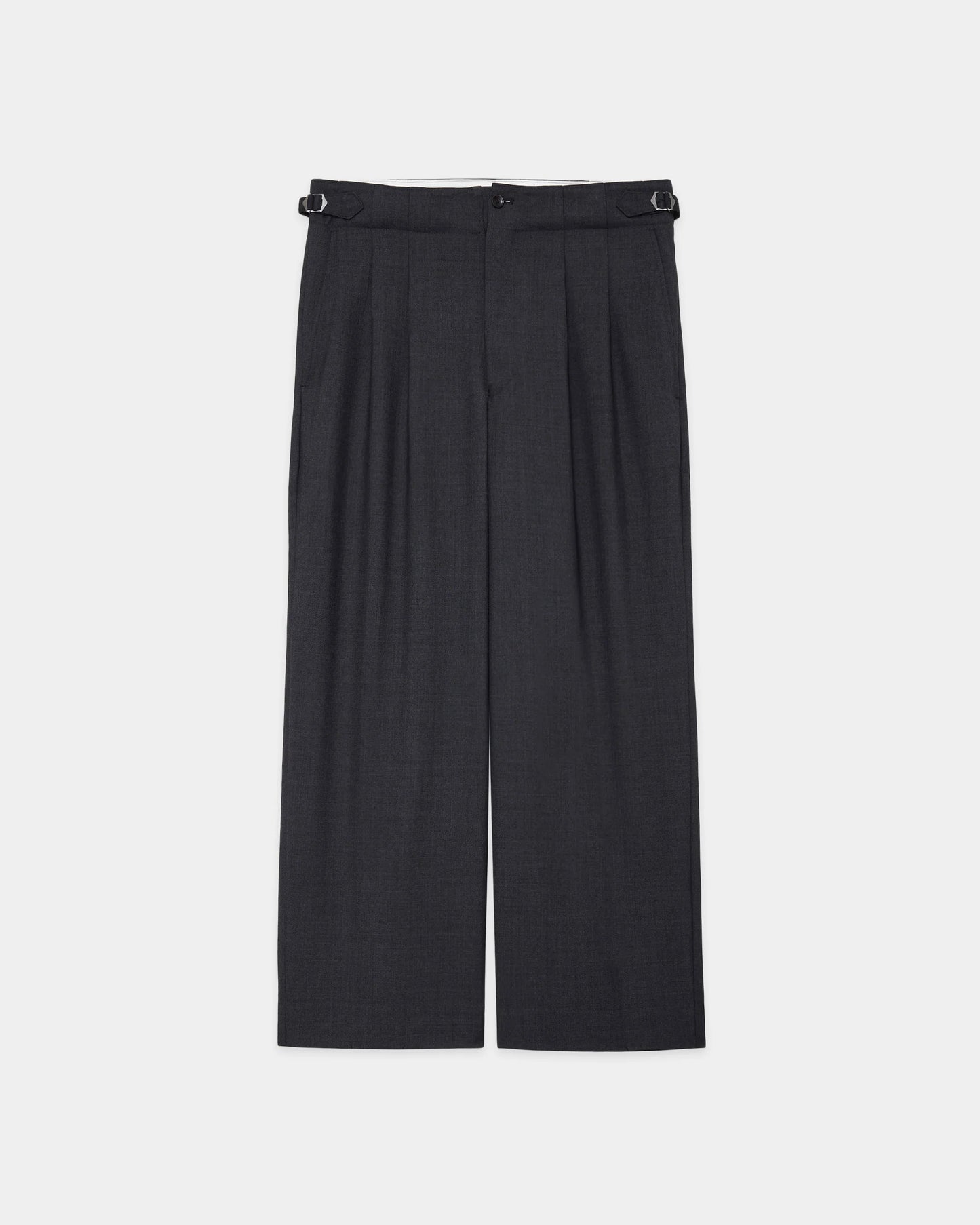 marka RECYCLED POLYESTER NON-MULESED WOOL GABARDINE TWO TUCK MILITARY TROUSERS