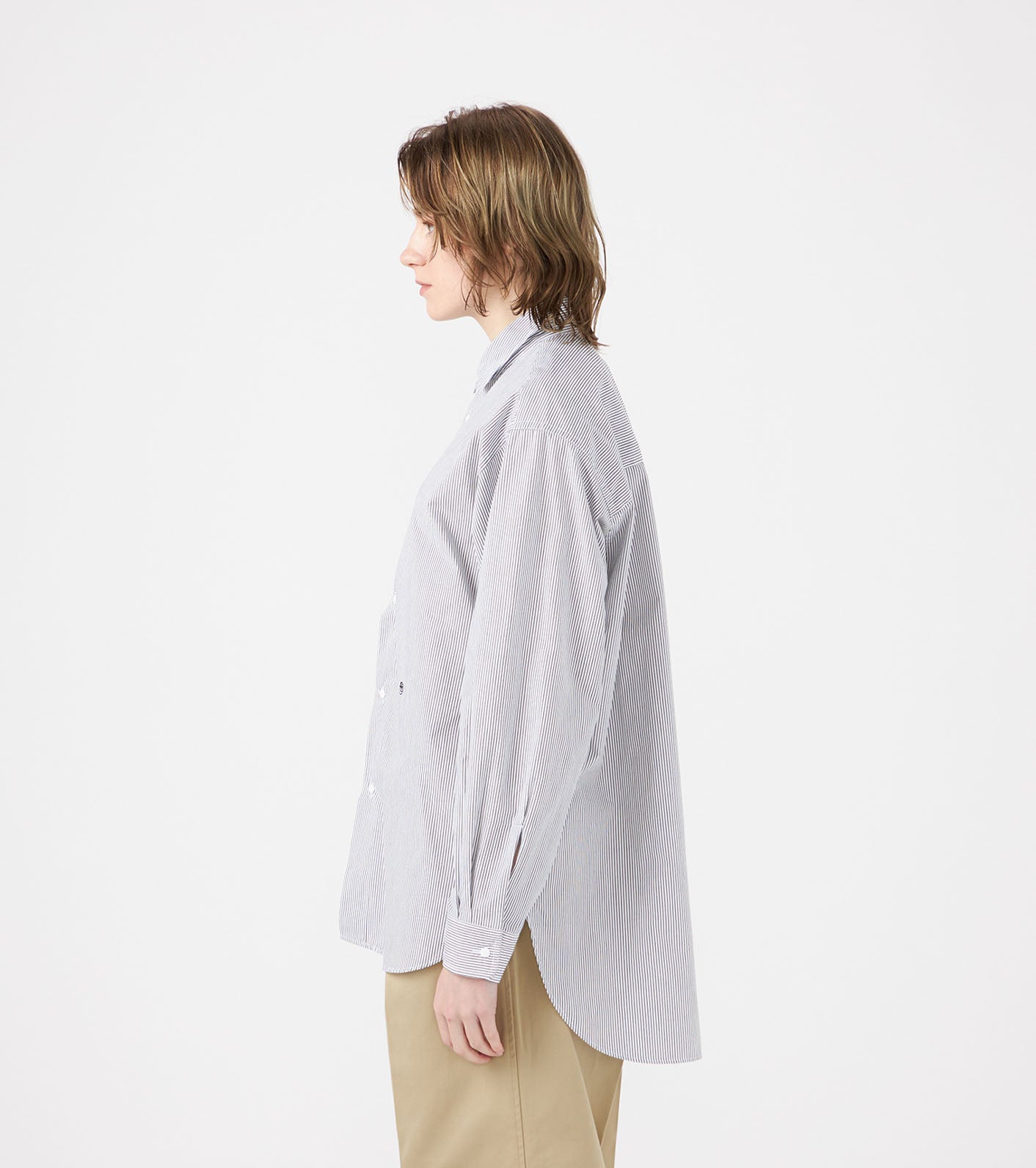 nanamica Regular Collar Stripe Wind Shirt