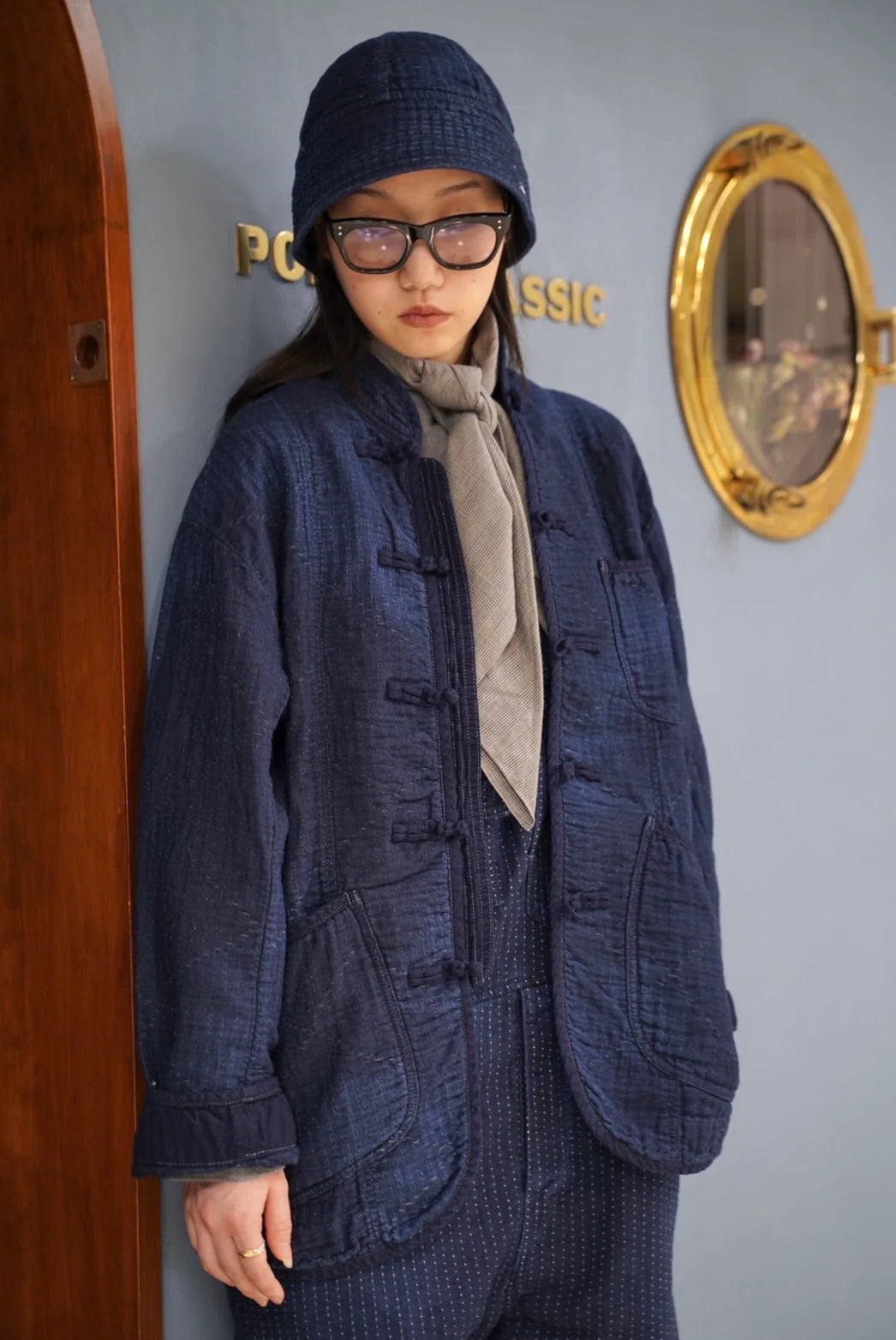 Porter Classic SEA ISLAND SASHIKO CHINESE JACKET (LIMITED)