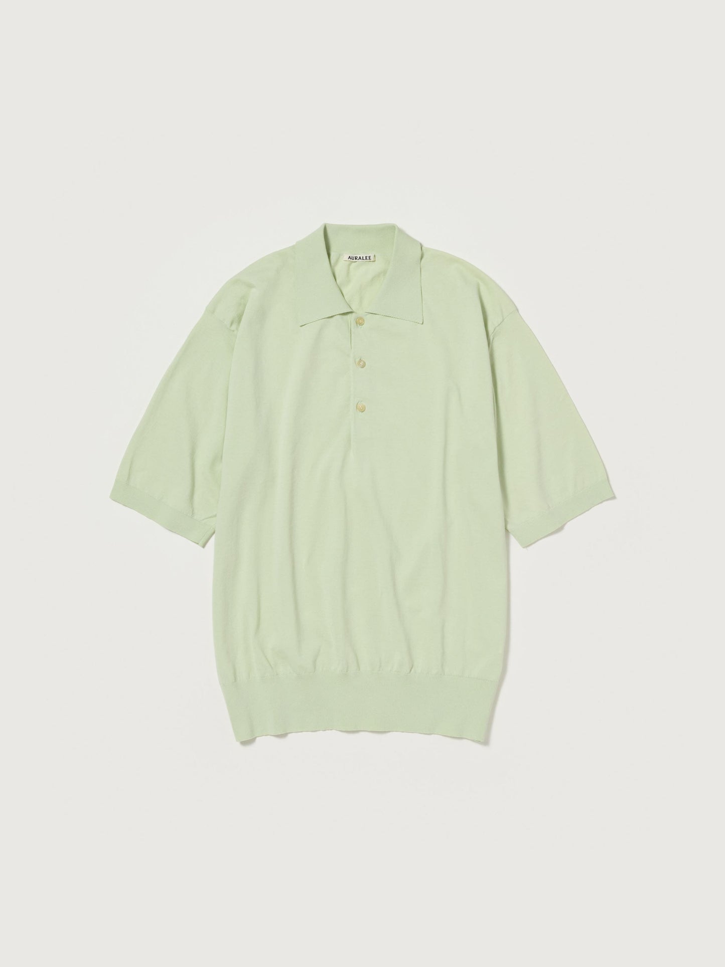 AURALEE SUPER HIGH GAUGE COTTON KNIT POLO