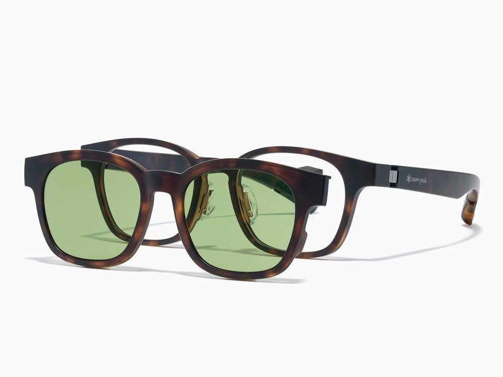 JINS × Snow Peak JINS Switch Flip Up +360° Wellington Sunglasses Brown
