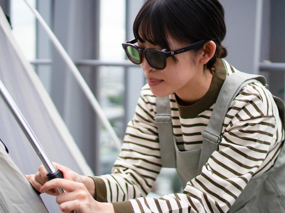 JINS × Snow Peak JINS Switch Flip Up +360° Wellington Sunglasses Brown