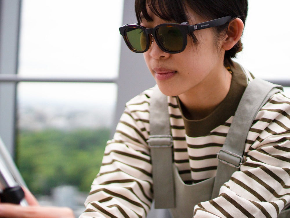 JINS × Snow Peak JINS Switch Flip Up +360° Wellington Sunglasses Brown