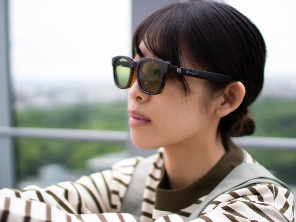 JINS × Snow Peak JINS Switch Flip Up +360° Wellington Sunglasses Brown