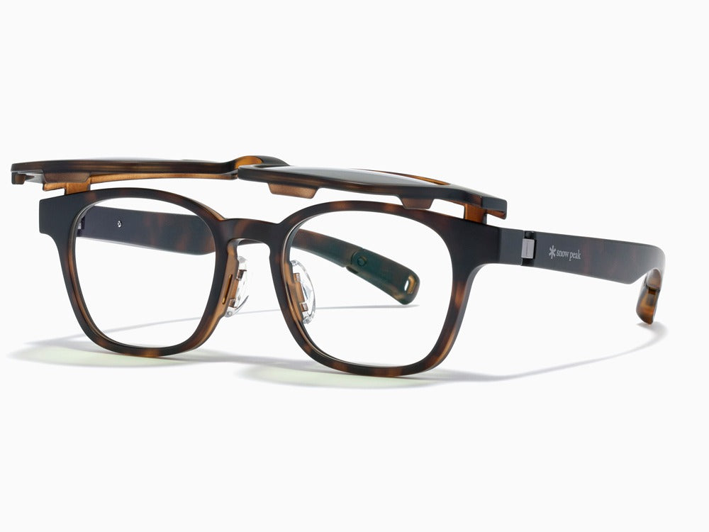 JINS × Snow Peak JINS Switch Flip Up +360° Wellington Sunglasses Brown