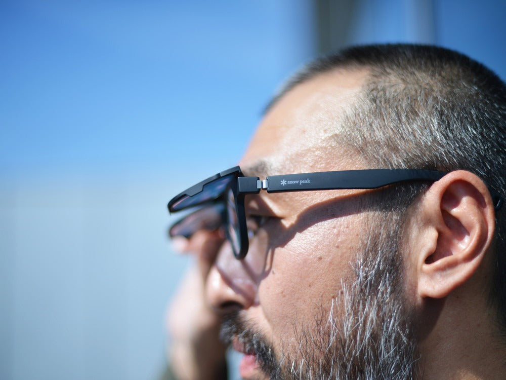 JINS × Snow Peak JINS Switch Flip Up +360° Wellington Sunglasses Matt Black