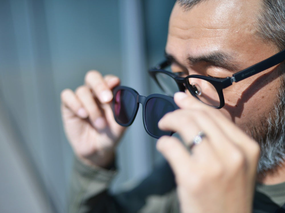 JINS × Snow Peak JINS Switch Flip Up +360° Wellington Sunglasses Matt Black