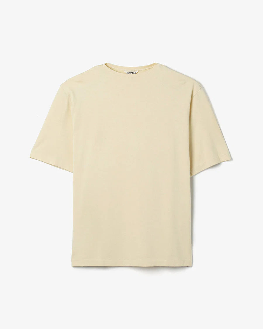 AURALEE LUSTER PLAITING BOAT NECK TEE
