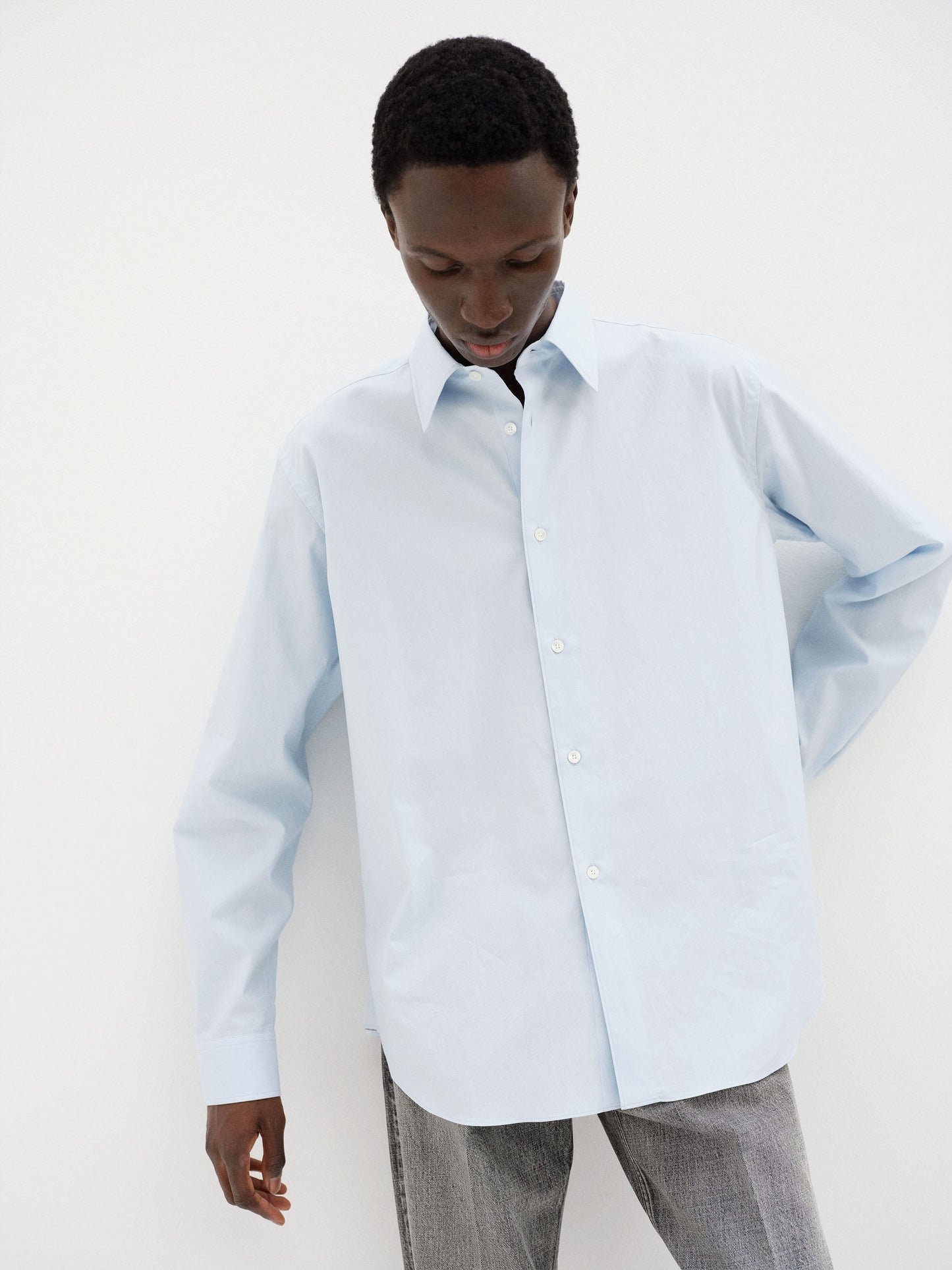 AURALEE WASHED FINX TWILL SHIRT