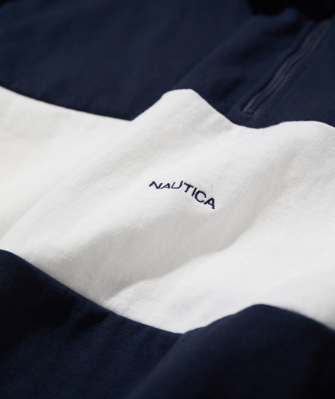 NAUTICA JAPAN Panel Border Half Zip Tee