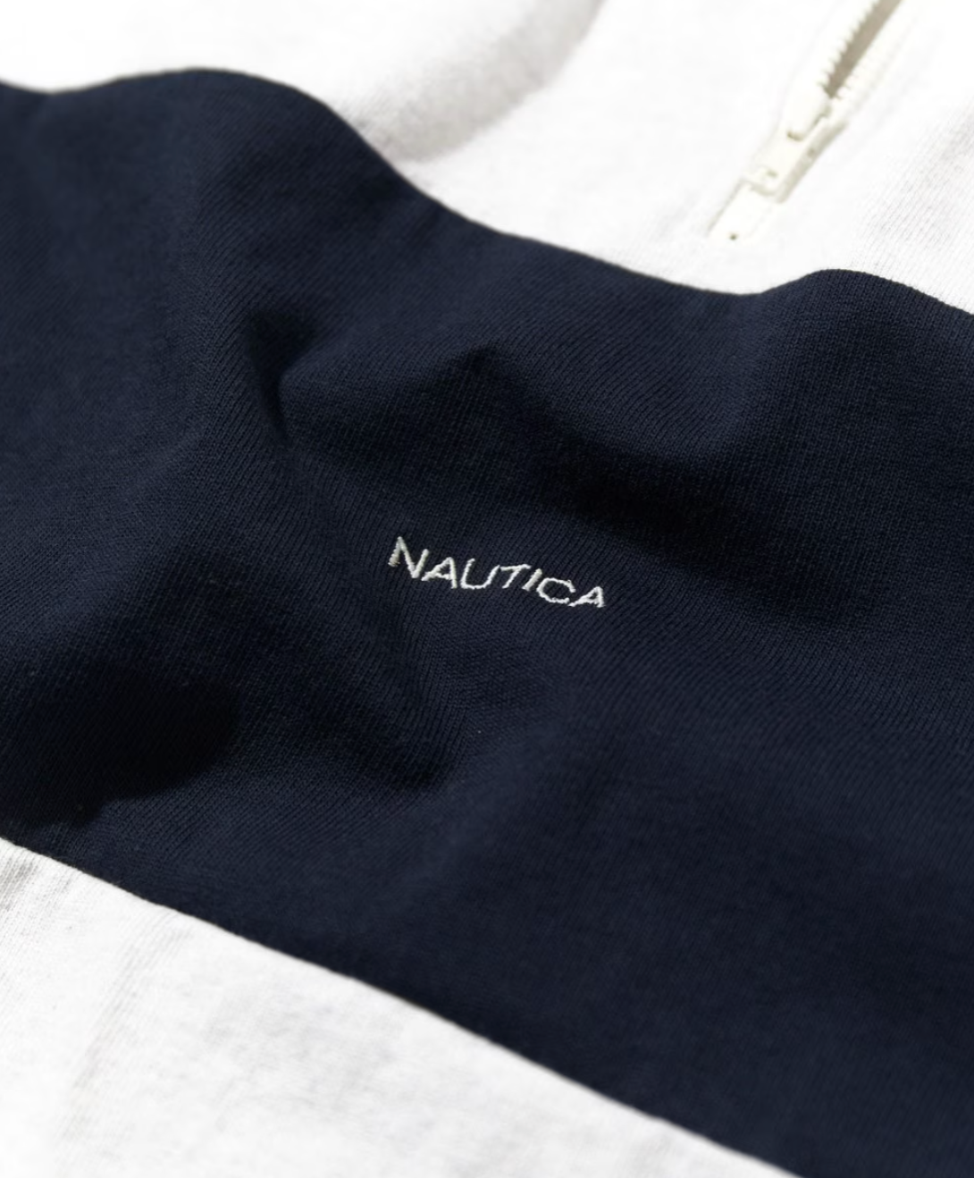 NAUTICA JAPAN Panel Border Half Zip Tee