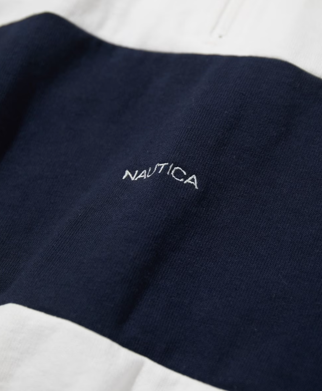 NAUTICA JAPAN Panel Border Half Zip Tee