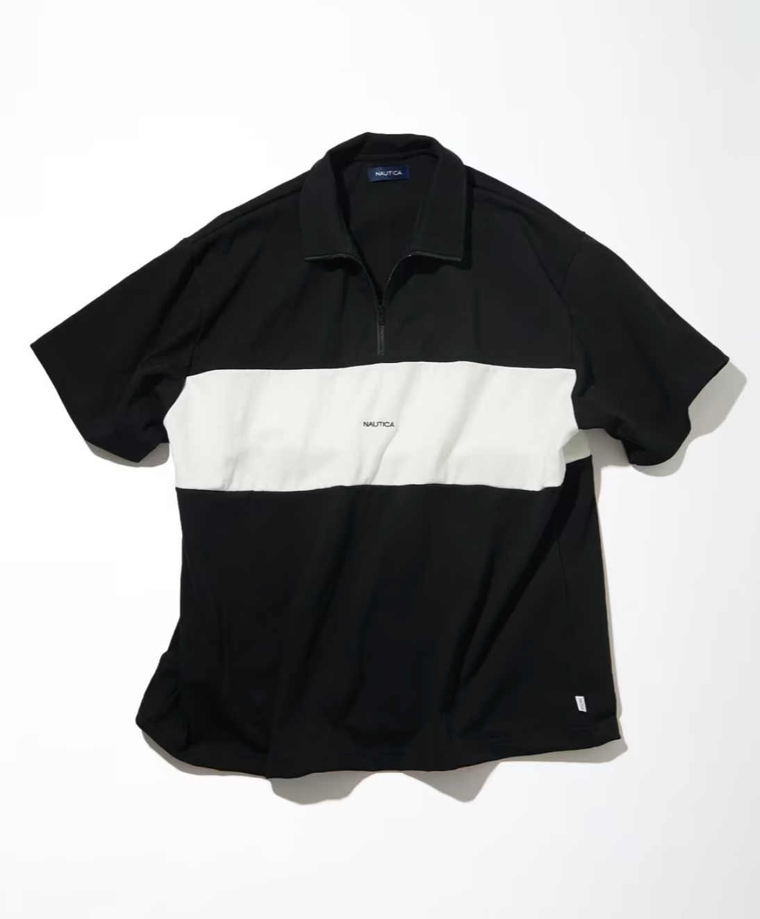 NAUTICA JAPAN Panel Border Half Zip Tee